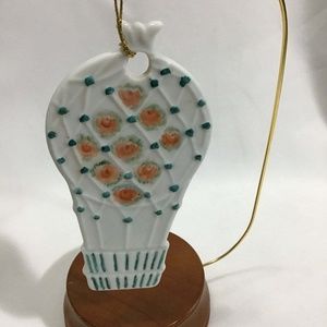 Porcelain Hot Air Balloon Flat 5 Inch Ornament